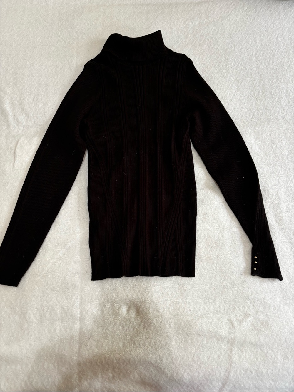 White House Black Market Black Ribbed Turtleneck Sweater